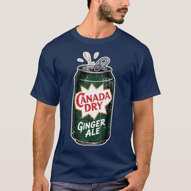 Ginger Ale Soda Can vintage T Shirt (Framsida)