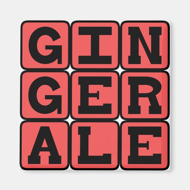Ginger Ale, Upset Stomach Medicine Magnet (Framsidan)