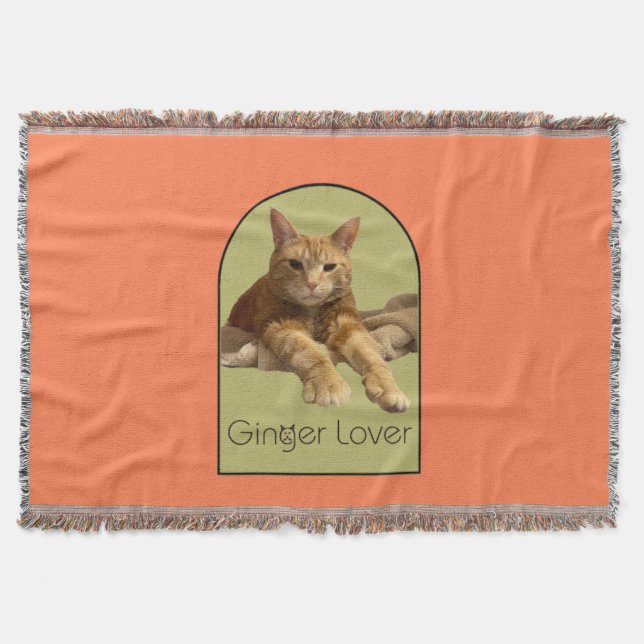 Ginger älskare korall kastfilt filt (Framsidan)