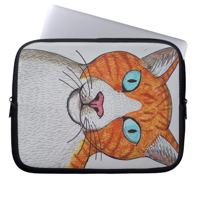 Ginger and white cat Electronics Bag Laptop Fodral (Framsidan)