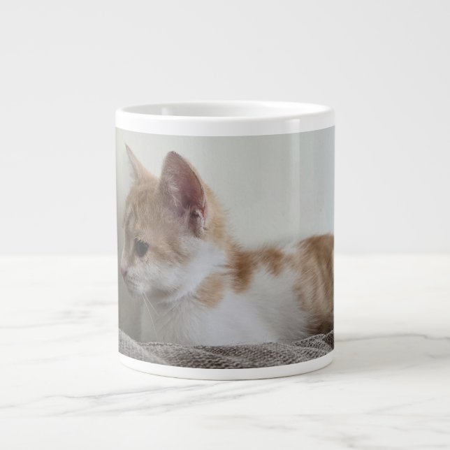 Ginger and White Kitten Jumbo Mugg (Framsidan)