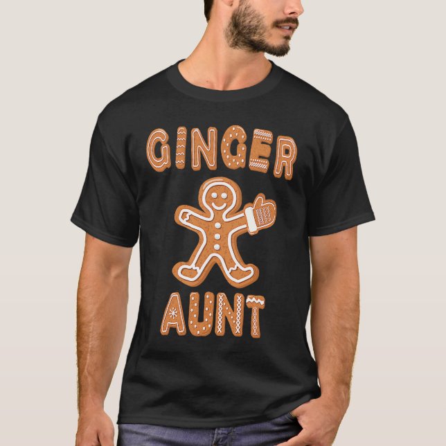 Ginger Aunt Gingerbread Family Matching Group Chri T Shirt (Framsida)