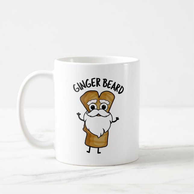 Ginger Beard Funny Gingerbröd Food Pun Kaffemugg (Vänster)