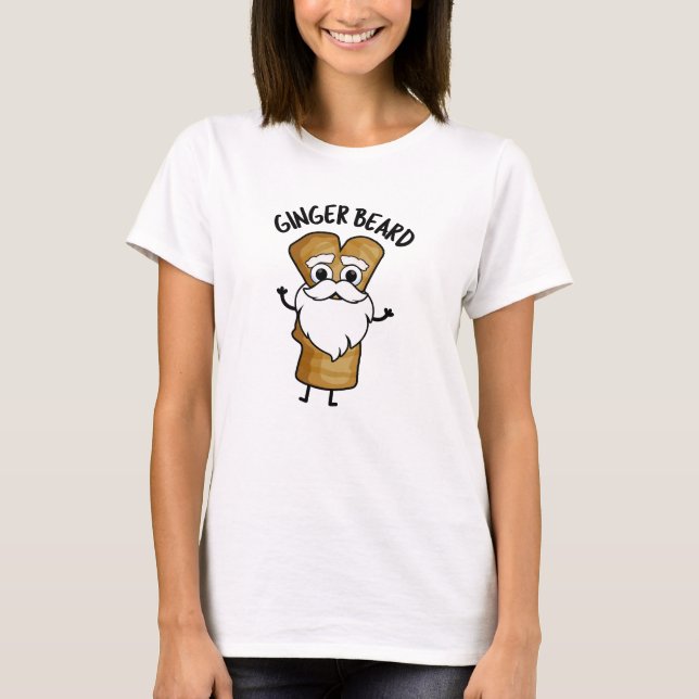 Ginger Beard Funny Gingerbröd Food Pun T Shirt (Framsida)