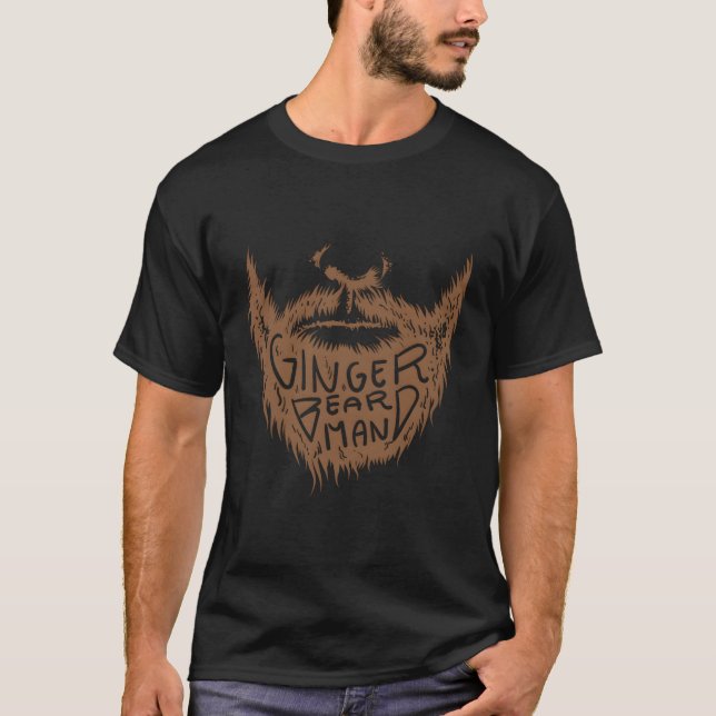 Ginger Beard Man Cute Mysterious Red Beard Gift T Shirt (Framsida)