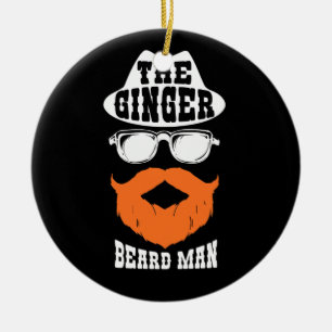 Ginger Beard Man Funny Rödhårig Irish Bearded Ma Julgransprydnad Keramik