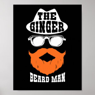 Ginger Beard Man Funny Rödhårig Irish Bearded Mana Poster