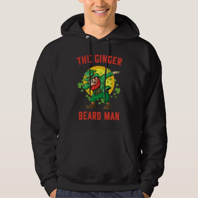 Ginger Beard Man Funny St Patrick's Irish Leprecha Hoodie (Framsida)
