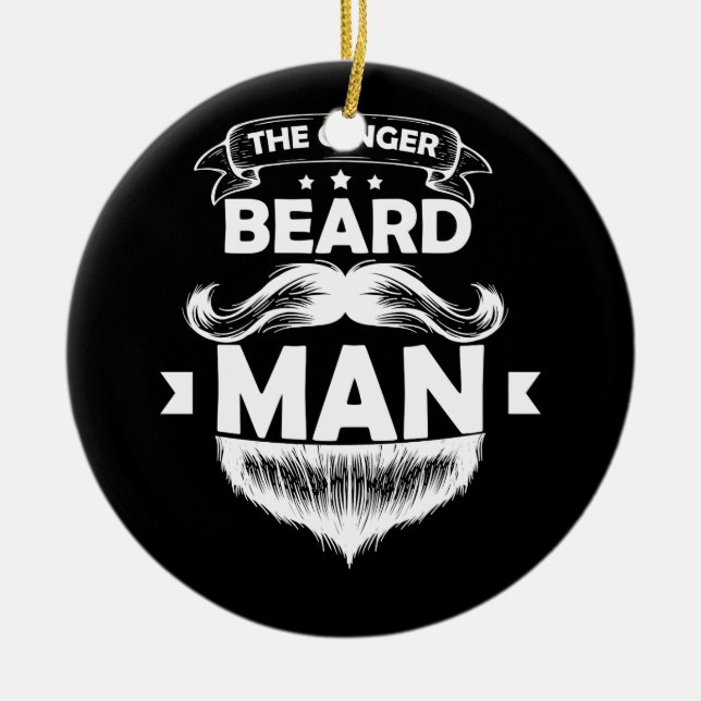 Ginger Beard Man T-shirt Julgransprydnad Keramik (Framsidan)