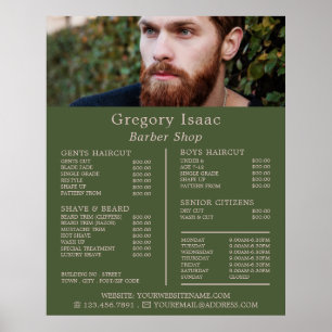 Ginger Beard Model, Herrfrisör Prislista Poster