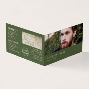 Ginger Beard-modell, Manar Barbers, förmånskort, Visitkort