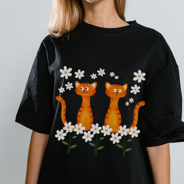 Ginger Blommigt Orange Cat Energy T Shirt (Skapare uppladdad)