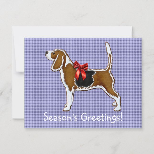 Ginger Bread Beagle jul Cookie Inbjudningar (Framsida)