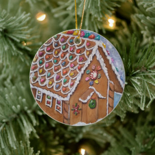 Ginger Bread House Julgransprydnad Keramik
