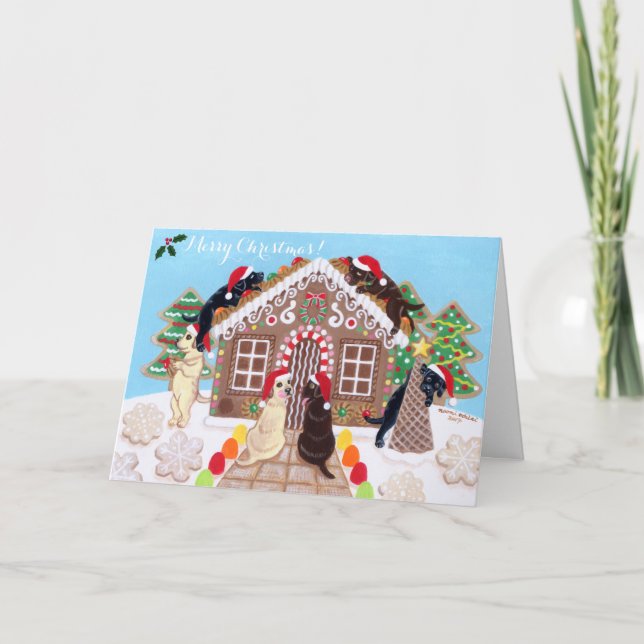 Ginger Bread House Labrador julkort Helgkort (Framsida)