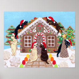 Ginger Bread House Labradors Painting Poster