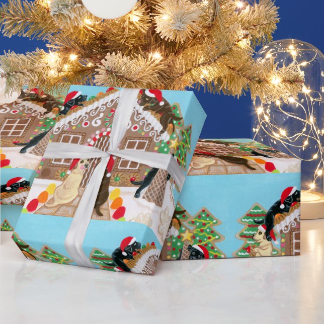 Ginger Bread House Labradors Painting Presentpapper (Helgdagar)