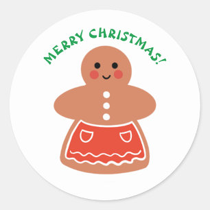 Ginger Bread MAMMA Anpassningsbar jul Runt Klistermärke