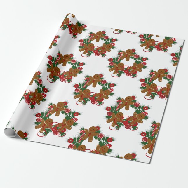 Ginger Bread Man Wrapping Papper Presentpapper (Utrullad)