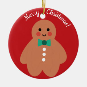 Ginger Bread Pappa & Mamma Anpassningsbar för ak Julgransprydnad Keramik