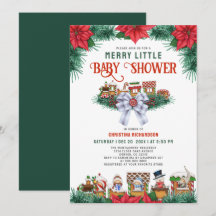 Ginger Bread Poinsettia Merry Little Baby Shower
