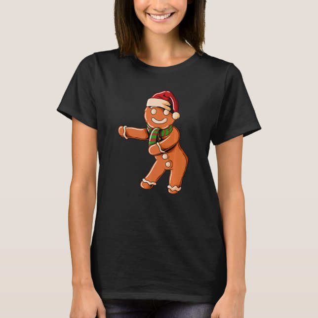 Ginger Bread with Christmashat Floss Dance on Chri T Shirt (Framsida)