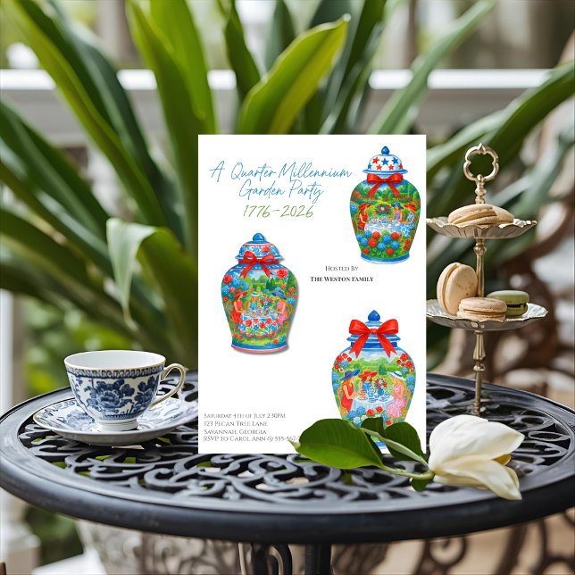 Ginger Burk 250-årsdagen Garden Party Inbjudningar (Ginger Jar 250th Anniversary Garden Party Invitation)