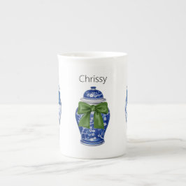 Ginger Burk Bows Chinoiserie Bone China Coffee Mug Benporslin Mugg