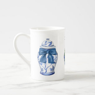 Ginger Burk Bows Chinoiserie Bone China Coffee Mug Benporslin Mugg