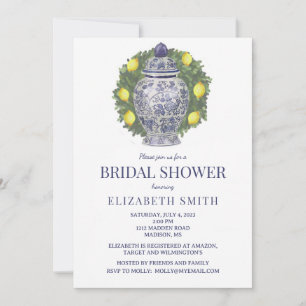Ginger Burk & Boxwood med Lemons Shower-inbjudan Inbjudningar