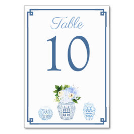 Ginger Burk Chinoiserie Chic Blue and White Bröllo Bordsnummer