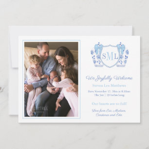 Ginger Burk Monogram Birth of Pojke Photo Meddelande