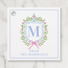 Ginger Burk och jul Berries Monogram Gåvor Etiketter