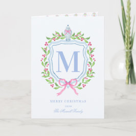 Ginger Burk och jul Berries Monogram Photo Kort