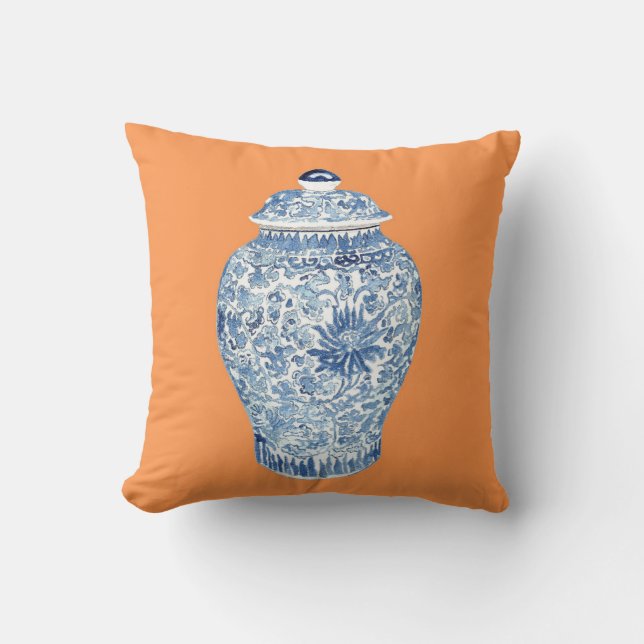 GINGER BURK PÅ TANGERINE PILLOW KUDDE (Framsida)