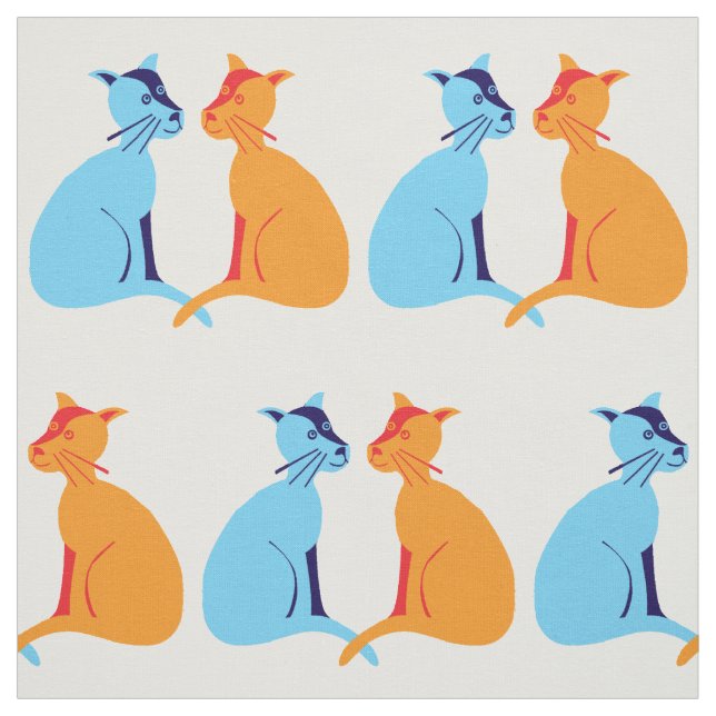 Ginger cat and blue cat tyg (Provkarta)