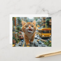 Ginger Cat äter en bil