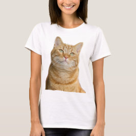 Ginger cat big grönt ögon white t shirt