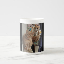 ginger cat Bone China Mugg Benporslin Mugg