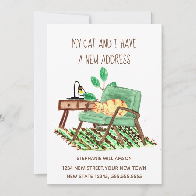 Ginger Cat Change of adress Flytta Announcement (Framsida)