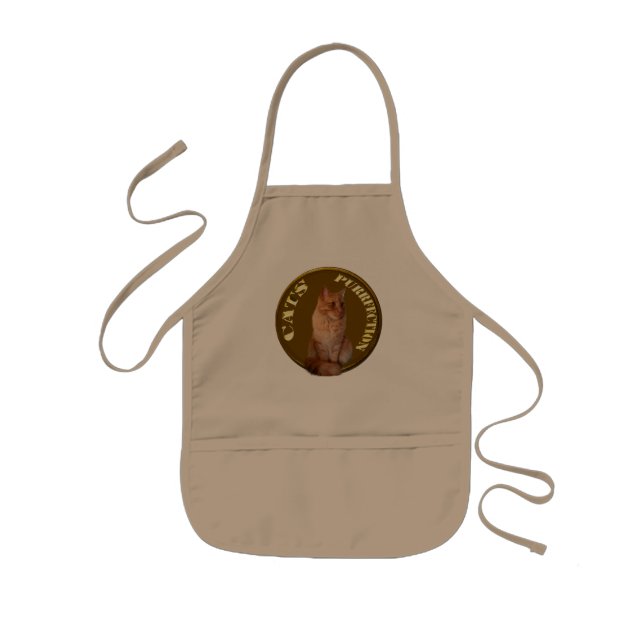 Ginger Cat Guld Coin, Kids Apron Barnförkläde (Framsidan)