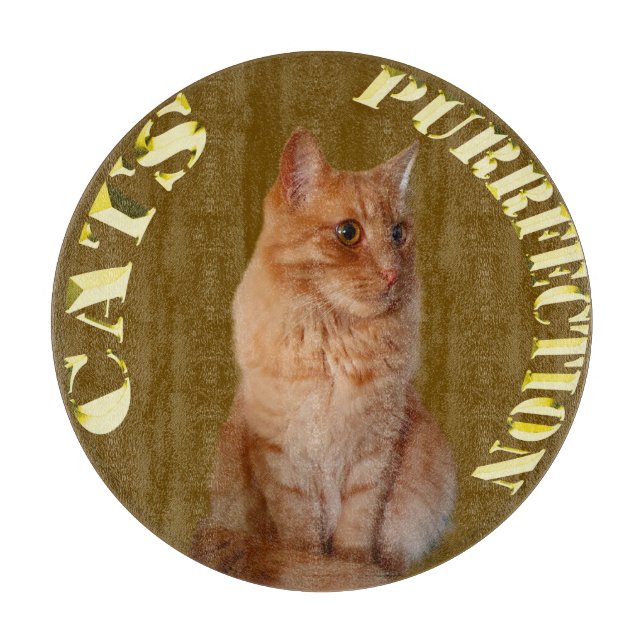 Ginger Cat Guld Coin, Round Choppboard (Framsidan)
