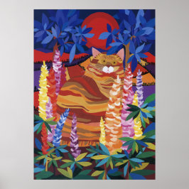 Ginger Cat i Garden Poster
