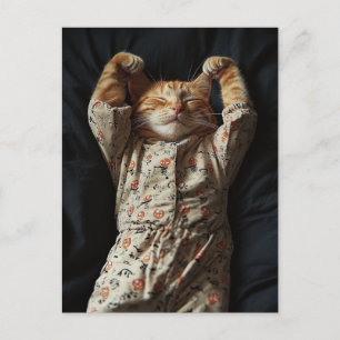 Ginger Cat i Pjs Vykort