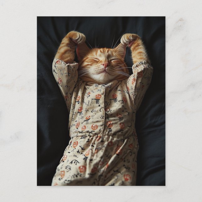 Ginger Cat i Pjs Vykort (Framsida)