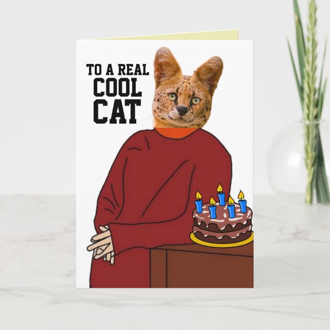GINGER CAT I SVEATER BIRTHDAARD CARD TACK KORT (Framsida)