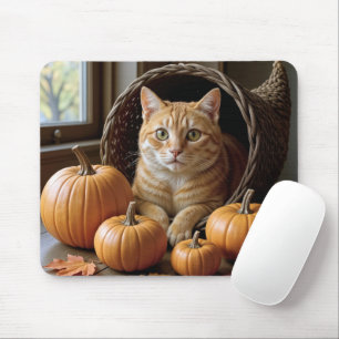 Ginger Cat in en Wicker Cornucopia Musmatta