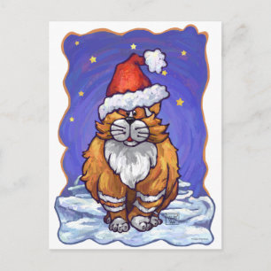 Ginger Cat-jul Helg Vykort