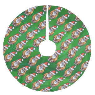 Ginger Cat-jul på Grönt Julgransmatta Borstad Polyester