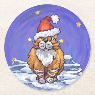 Ginger Cat-jul Underlägg Papper Rund